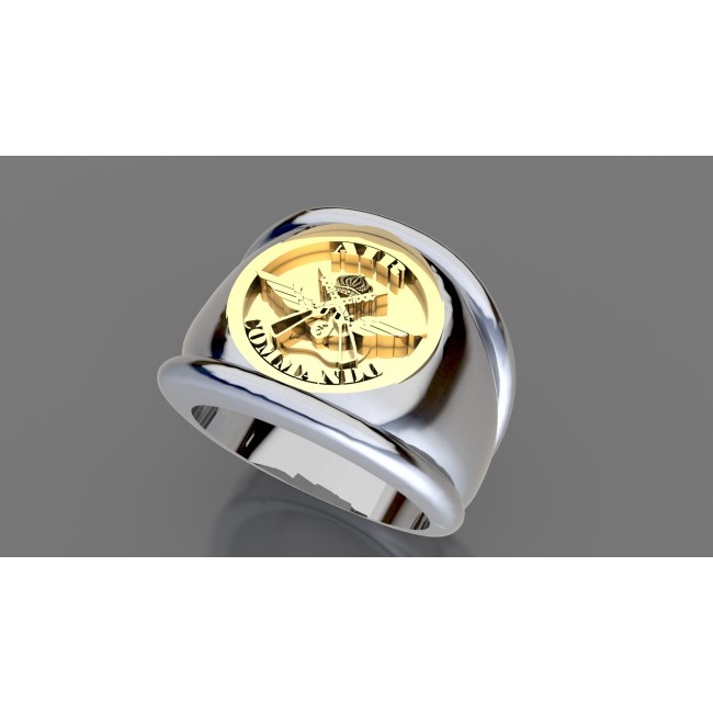 AIR COMMANDO BELGE Argent massif et Or 18 carats jaune